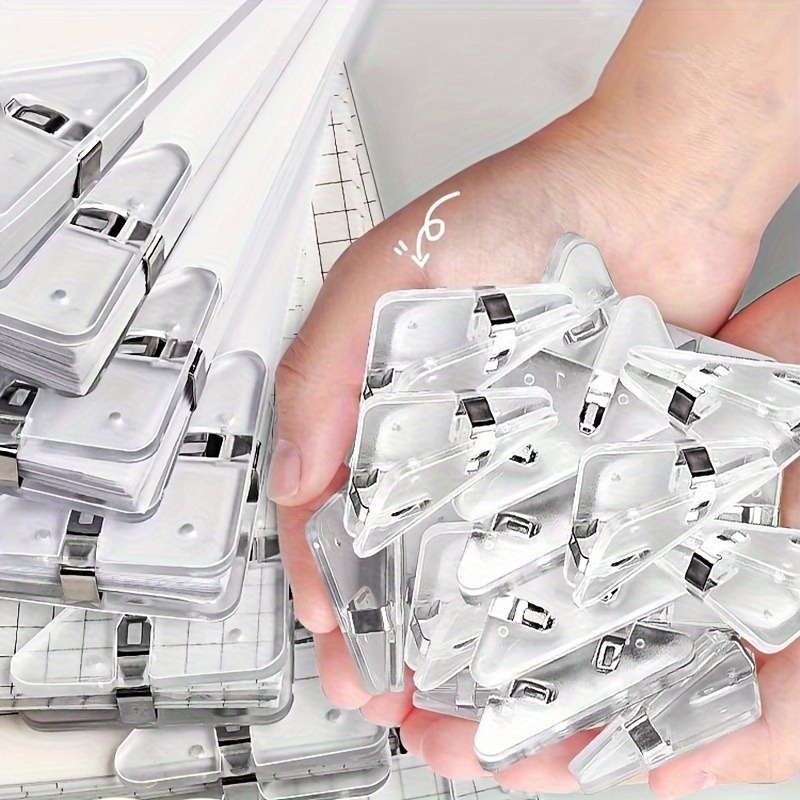 Binder Clip Assorted - Набор прозрачных треугольных зажимов, 22 шт.